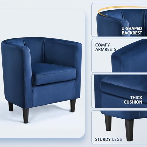 Yaheetech Modern Velvet Accent Chair Set of 2