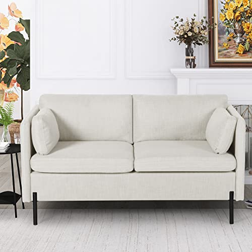 Modern Loveseat Sofa with Pillows and Metal Legs