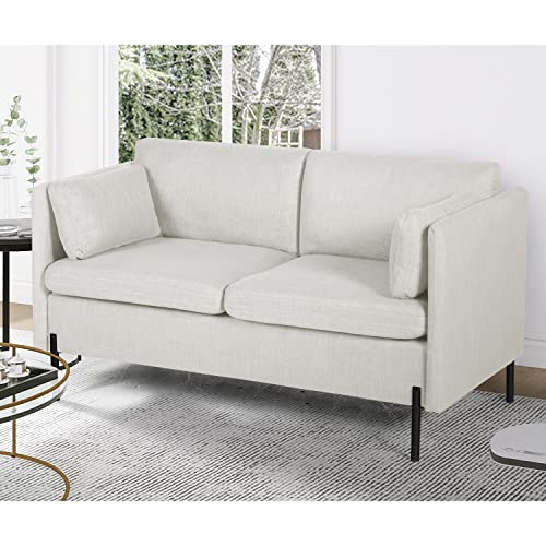 Modern Loveseat Sofa with Pillows and Metal Legs