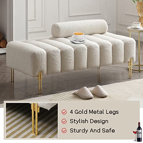 Adjustable Teddy Fleece Loveseat Sofa - Beige