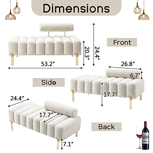 Adjustable Teddy Fleece Loveseat Sofa - Beige