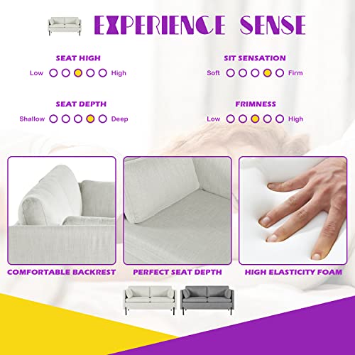 Modern Loveseat Sofa with Pillows and Metal Legs