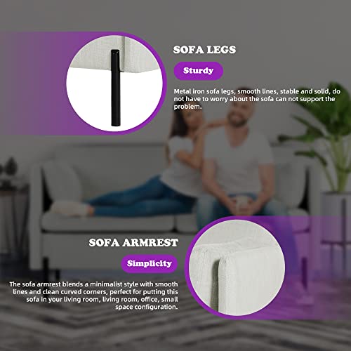 Modern Loveseat Sofa with Pillows and Metal Legs
