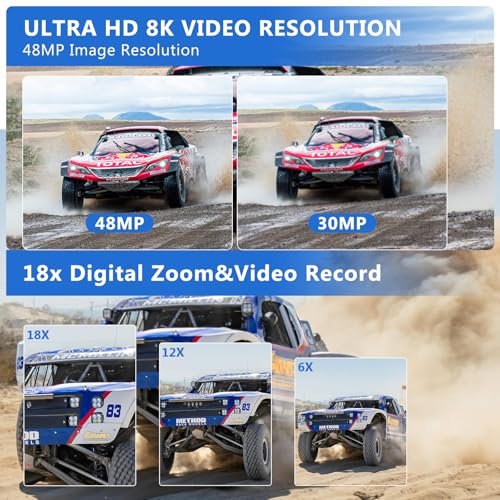 8K Camcorder with Night Vision and Microphone