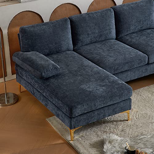 U-Shape Sectional Sofa with Chaise – Grey-Blue