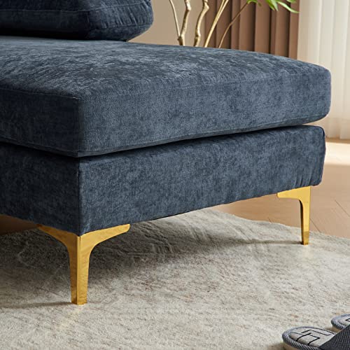 U-Shape Sectional Sofa with Chaise – Grey-Blue