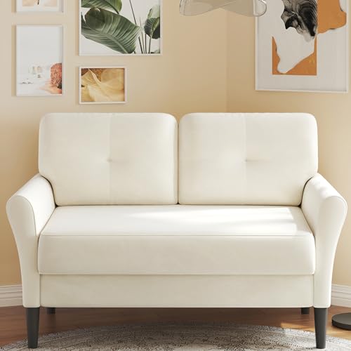 Kidirect 123cm Beige-White Mini Sofa for Small Spaces