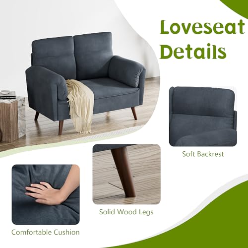 JAMFLY 49" Mid Century Modern Loveseat Sofa