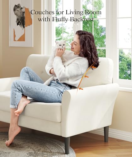 Kidirect 123cm Beige-White Mini Sofa for Small Spaces