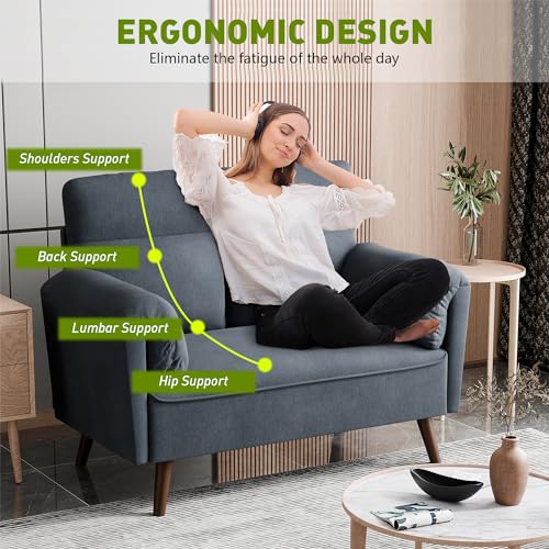 JAMFLY 49" Mid Century Modern Loveseat Sofa