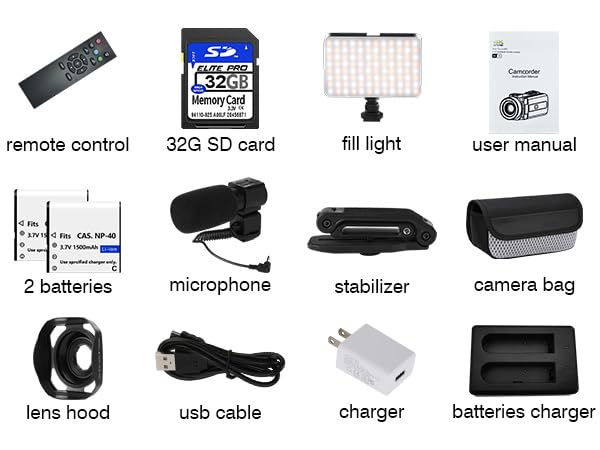 8K Camcorder with Night Vision and Microphone