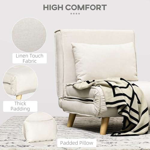 2-in-1 Convertible Sofa Bed with Adjustable Backrest
