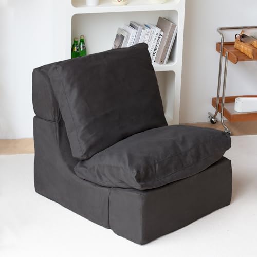 2-in-1 Convertible Foam Sofa Chair - Black