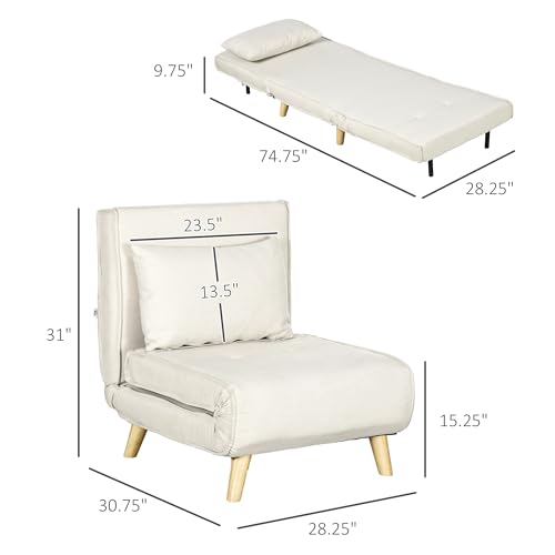2-in-1 Convertible Sofa Bed with Adjustable Backrest