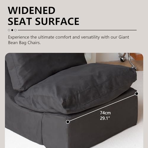 2-in-1 Convertible Foam Sofa Chair - Black