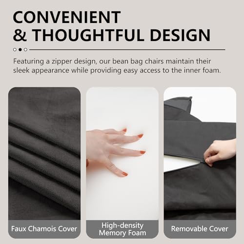 2-in-1 Convertible Foam Sofa Chair - Black