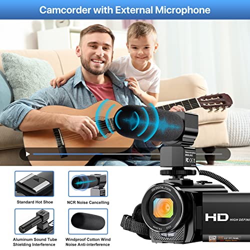 FHD 1080P Vlogging Camera with Microphone & Accessories