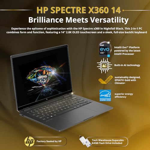 HP Spectre x360 14" 2-in-1 Laptop, Core Ultra 7