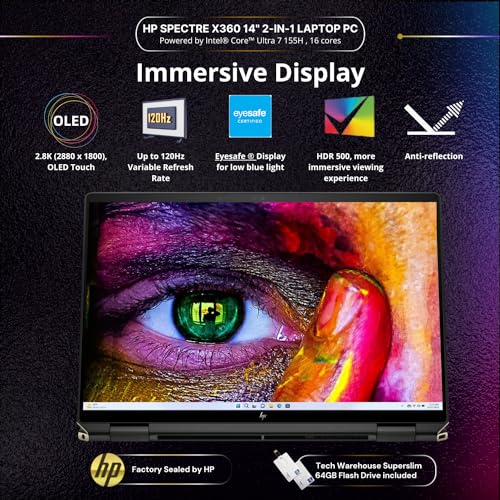 HP Spectre x360 14" 2-in-1 Laptop, Core Ultra 7