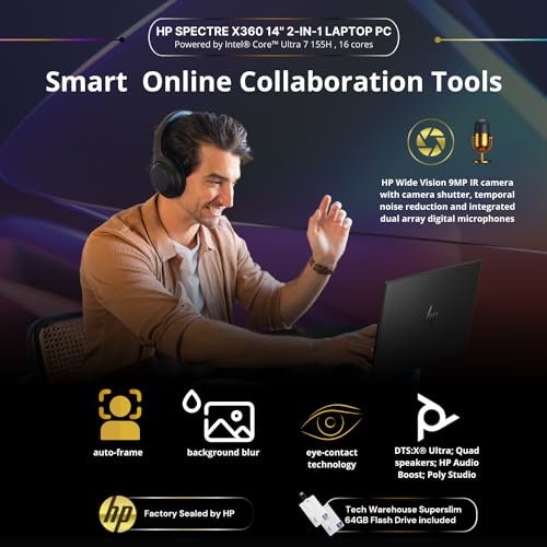 HP Spectre x360 14" 2-in-1 Laptop, Core Ultra 7