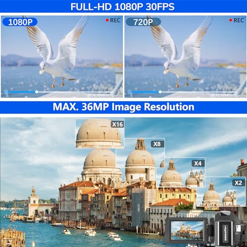 1080P FHD Vlogging Camera with Microphone and Accessories
