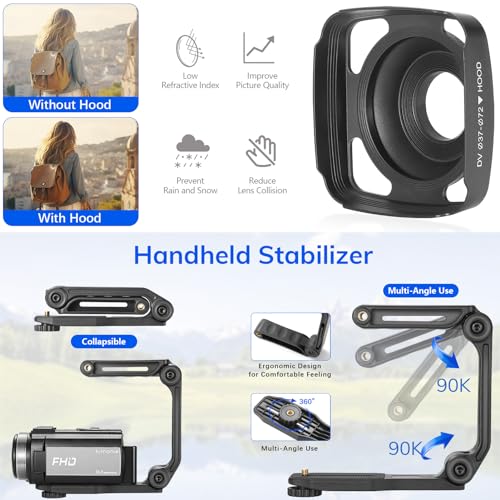 1080P FHD Vlogging Camera with Microphone and Accessories