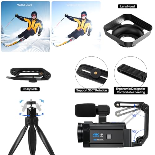 4K Vlogging Camera with Microphone and Stabilizer