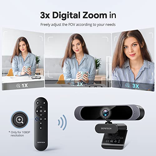 DEPSTECH 4K Ultra HD Streaming Webcam with Microphones