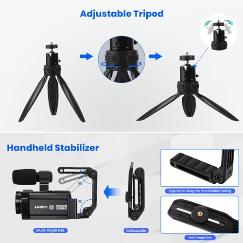 5K Dual Lens Vlogging Camera with Microphone & Tripod