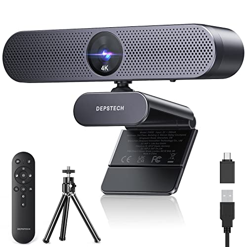 4K Zoomable Webcam with Microphone and Remote
