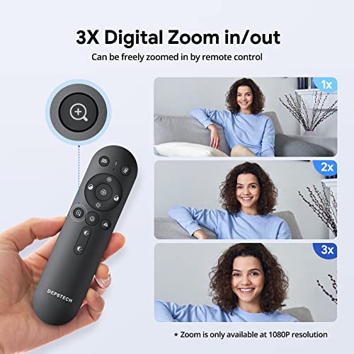4K Zoomable Webcam with Microphone and Remote