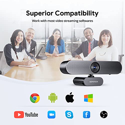 4K Zoomable Webcam with Microphone and Remote