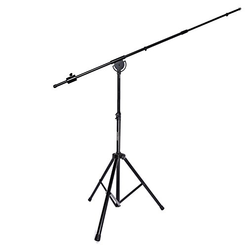 LyxPro SMT-1 Professional Microphone Stand Heavy Duty 93โ Studio Overhead Boom Stand 76โ Extra Long Telescoping Arm Mount, Foldable Tripod Legs & Adjustable Counterweight