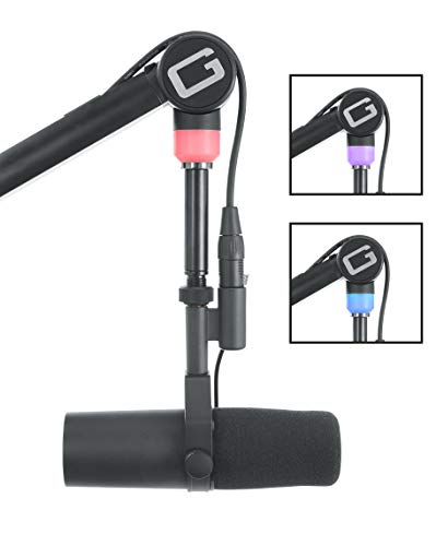 Gator Frameworks Professional Desktop Broadcast/Podcast Microphone Boom Stand with On-Air Indicator Light; Blue,Violet, & Red (GFWMICBCBM4000)