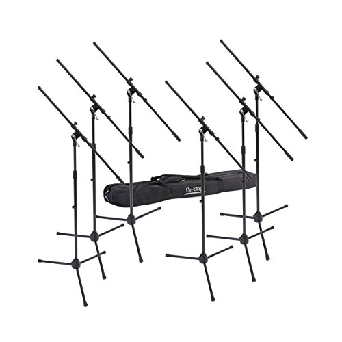 OnStage MSP7706 Euroboom Microphone Stands with Travel Bag, 6 Pack