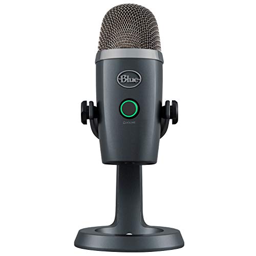 Blue Yeti Nano Premium USB Microphone (Shadow Gray) with Knox Gear Boom Scissor Arm and Knox Gear Pop Filter