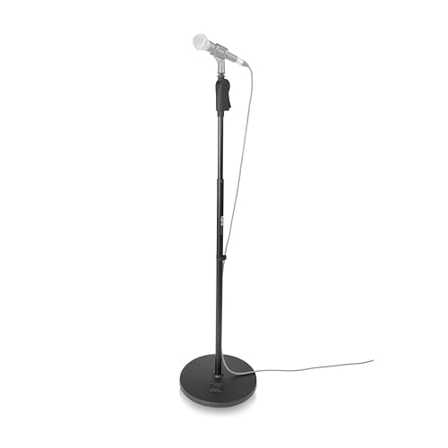Gator Frameworks Microphone Stand with 12" Weighted Base and Deluxe Soft Grip Squeeze Height Adjustment (GFW-MIC-1201), 12" Weighted Base - Deluxe Height Adjust & Boom Arm (GFW-MIC-0020)