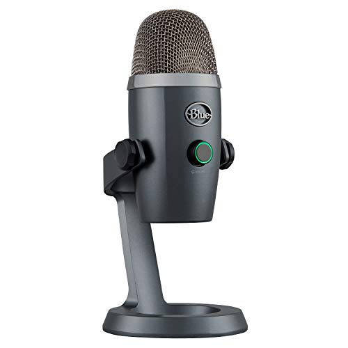Blue Yeti Nano Premium USB Microphone (Shadow Gray) with Knox Gear Boom Scissor Arm and Knox Gear Pop Filter