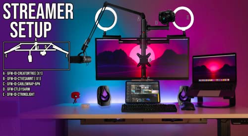 Gator Frameworks All-In- One Content Creator Tree with Light, Mic & Camera Attachments (GFW-ID-CREATORTREE)