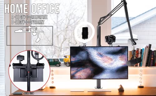 Gator Frameworks All-In- One Content Creator Tree with Light, Mic & Camera Attachments (GFW-ID-CREATORTREE)