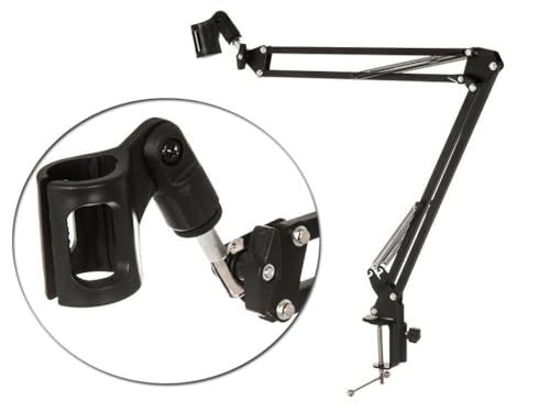 StreamEye BOOMARM1 Boom Arm Mic Stand with Desktop Mount (Four-Pack), Detachable Clips, Professional Grade XLR Cables, Microphone Pop Filters and Cable Ties