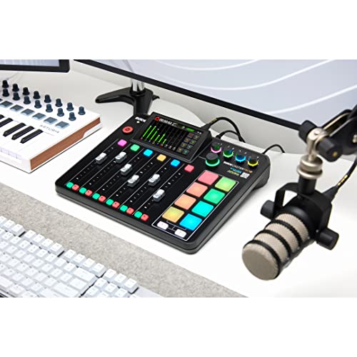 Rode RODECaster Pro II Audio Production Studio Bundle with 3x Zoom ZDM-1 Podcast Mic Packs, StreamEye Adjustable Boom Arms, 32GB microSD Card and StreamEye Polishing Cloth