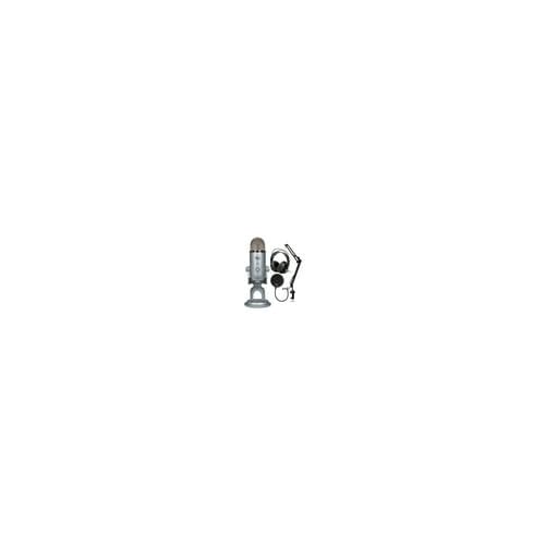 Blue Microphone Yeti USB (Silver) Bundle with TX-100 Headphones, Boom Arm and Pop Filter (4 Items) Microphones