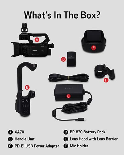 Canon XA70 4K Pro Camcorder with Dual AF
