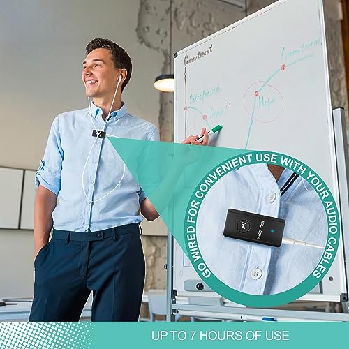 SLIDE Clip-On Mini Microphone | Audio Recording Streamer Microphone Podcast Equipment | Bluetooth Wireless Mic w. 3.5mm Aux Input | Rechargeable Lavalier Mini Mic w. Play & Call Controls