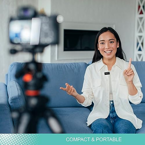 SLIDE Clip-On Mini Microphone | Audio Recording Streamer Microphone Podcast Equipment | Bluetooth Wireless Mic w. 3.5mm Aux Input | Rechargeable Lavalier Mini Mic w. Play & Call Controls