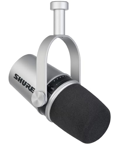 Shure MV7 Silver USB Podcast Microphone