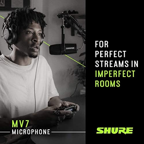 Shure MV7 Silver USB Podcast Microphone