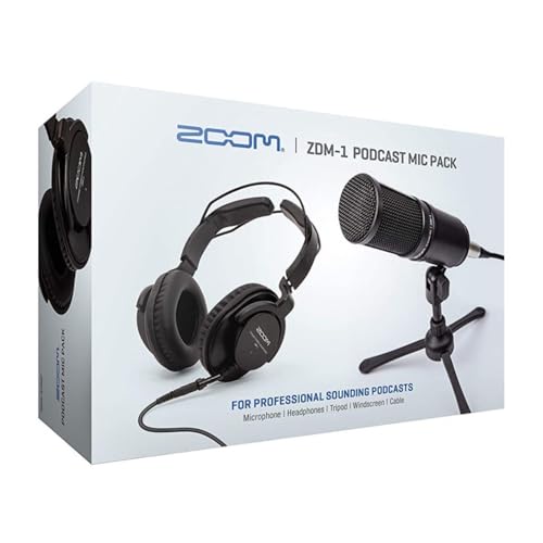 Zoom PodTrak P4 Portable Multitrack Podcast Recorder Bundle with Zoom ZDM-1 Podcast Pack (2 Items)