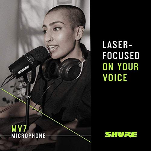 Shure MV7 Silver USB Podcast Microphone